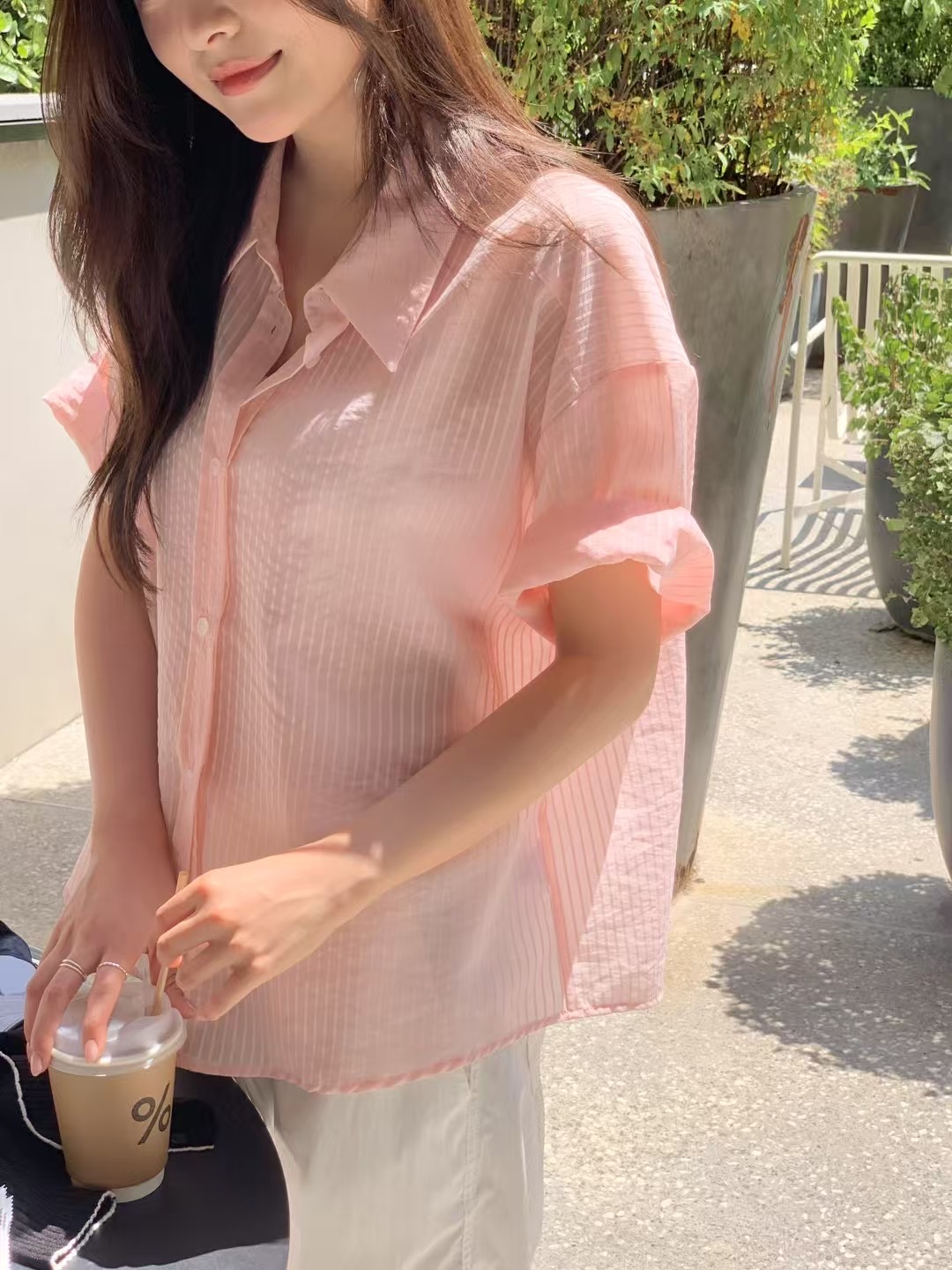 ALL OVER東大門㊣實拍女裝新品25春夏時尚休閑熱賣襯衫蕾絲衫ALL OVER襯衫/蕾絲衫