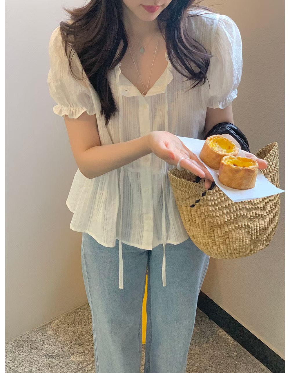 ALL OVER東大門㊣直郵女裝新品休閑真品熱賣人氣襯衫蕾絲衫ALL OVER襯衫/蕾絲衫