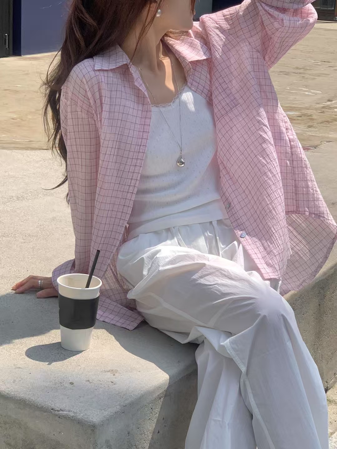ALL OVER韓國直郵㊣女士新品人氣休閑職業熱賣推薦襯衫蕾絲衫ALL OVER襯衫/蕾絲衫