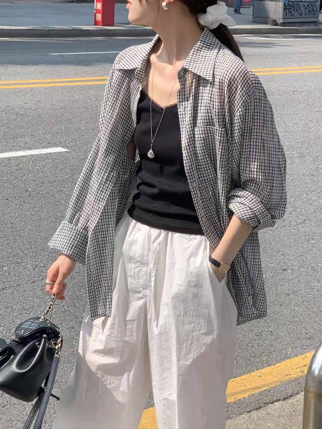 ALL OVER韓國直郵㊣女士新品人氣休閑職業熱賣推薦襯衫蕾絲衫ALL OVER襯衫/蕾絲衫