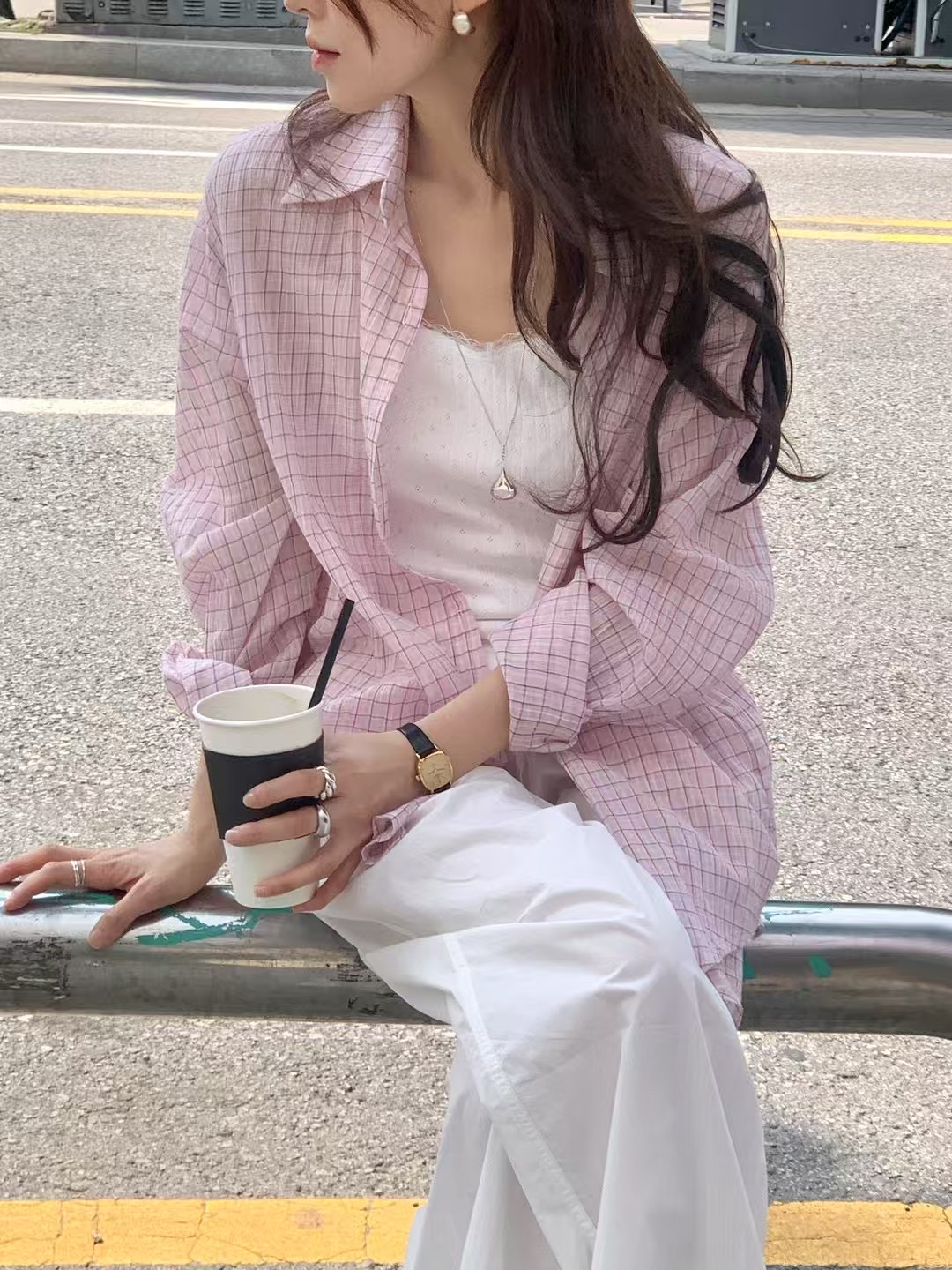 ALL OVER韓國直郵㊣女士新品人氣休閑職業熱賣推薦襯衫蕾絲衫ALL OVER襯衫/蕾絲衫圖色2