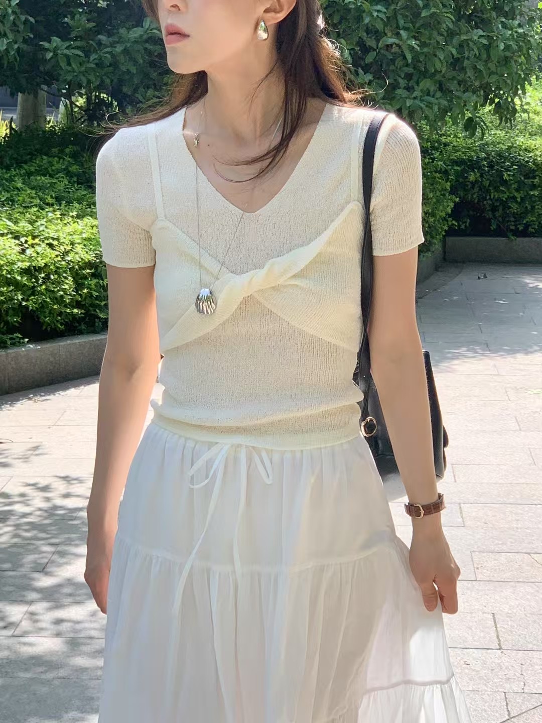 ALL OVER韓國代購㊣女士新款熱賣真品人氣25春夏休閑時尚套裝ALL OVER套裝圖色2