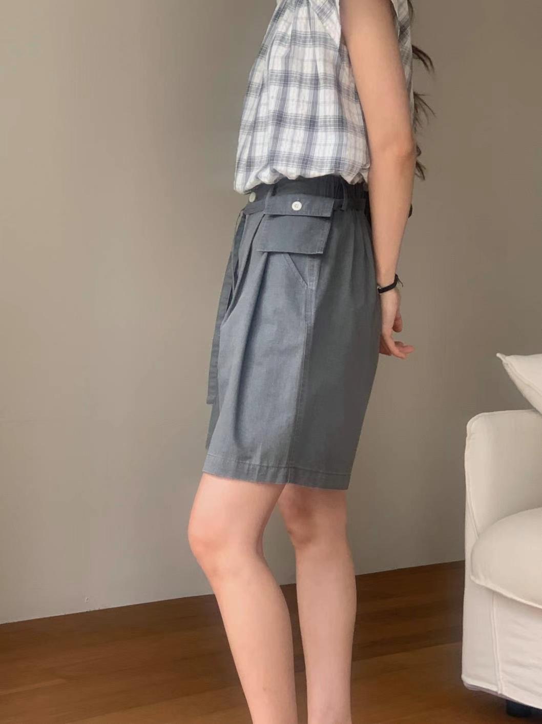 OUS.SEOUL東大門㊣實拍女裝新品推薦熱賣時尚25春夏短褲含腰包OUS.SEOUL短褲