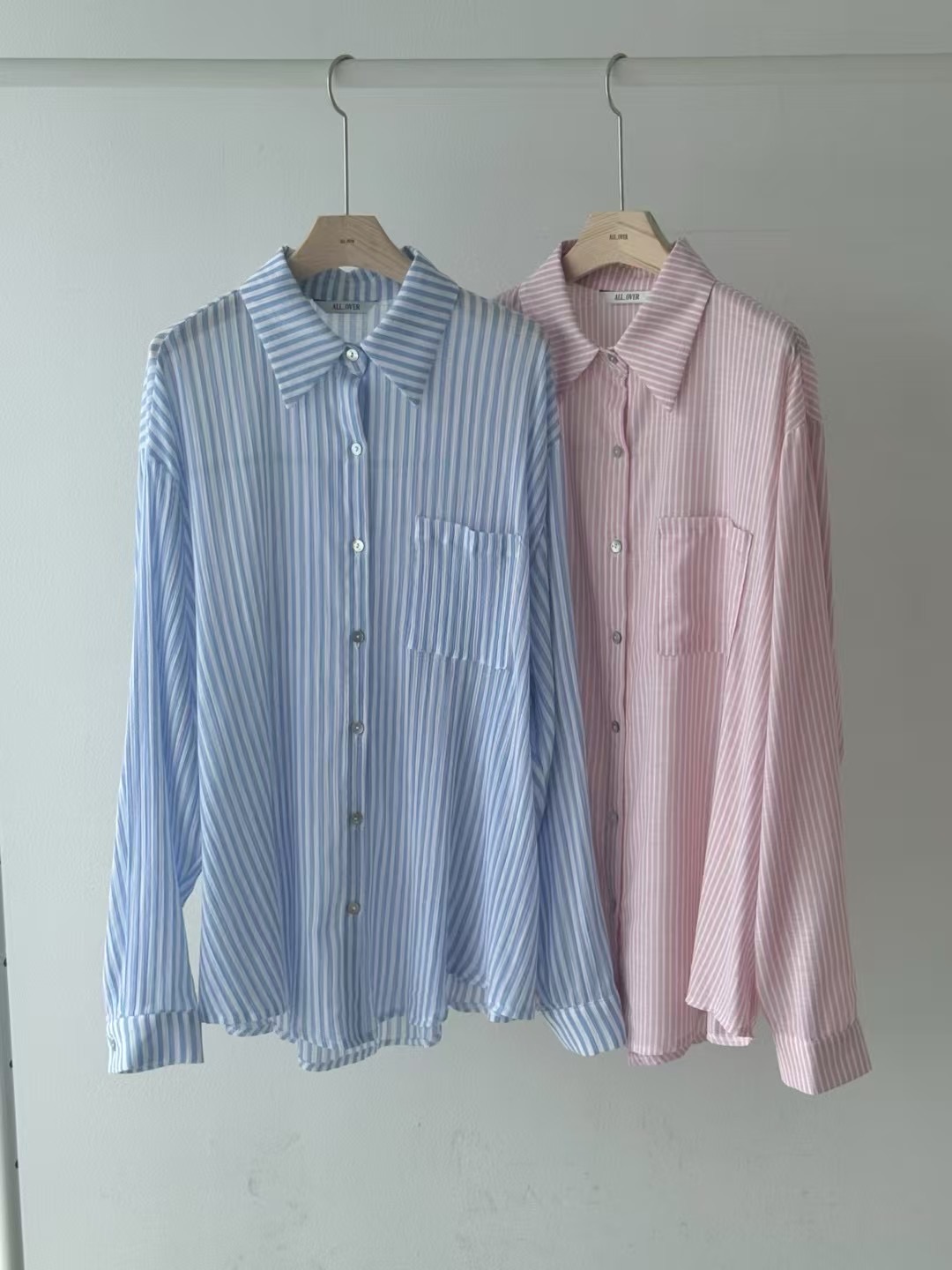 ALL OVER東大門㊣直郵女裝新款熱賣真品職業25春夏襯衫蕾絲衫ALL OVER襯衫/蕾絲衫圖色2左二色