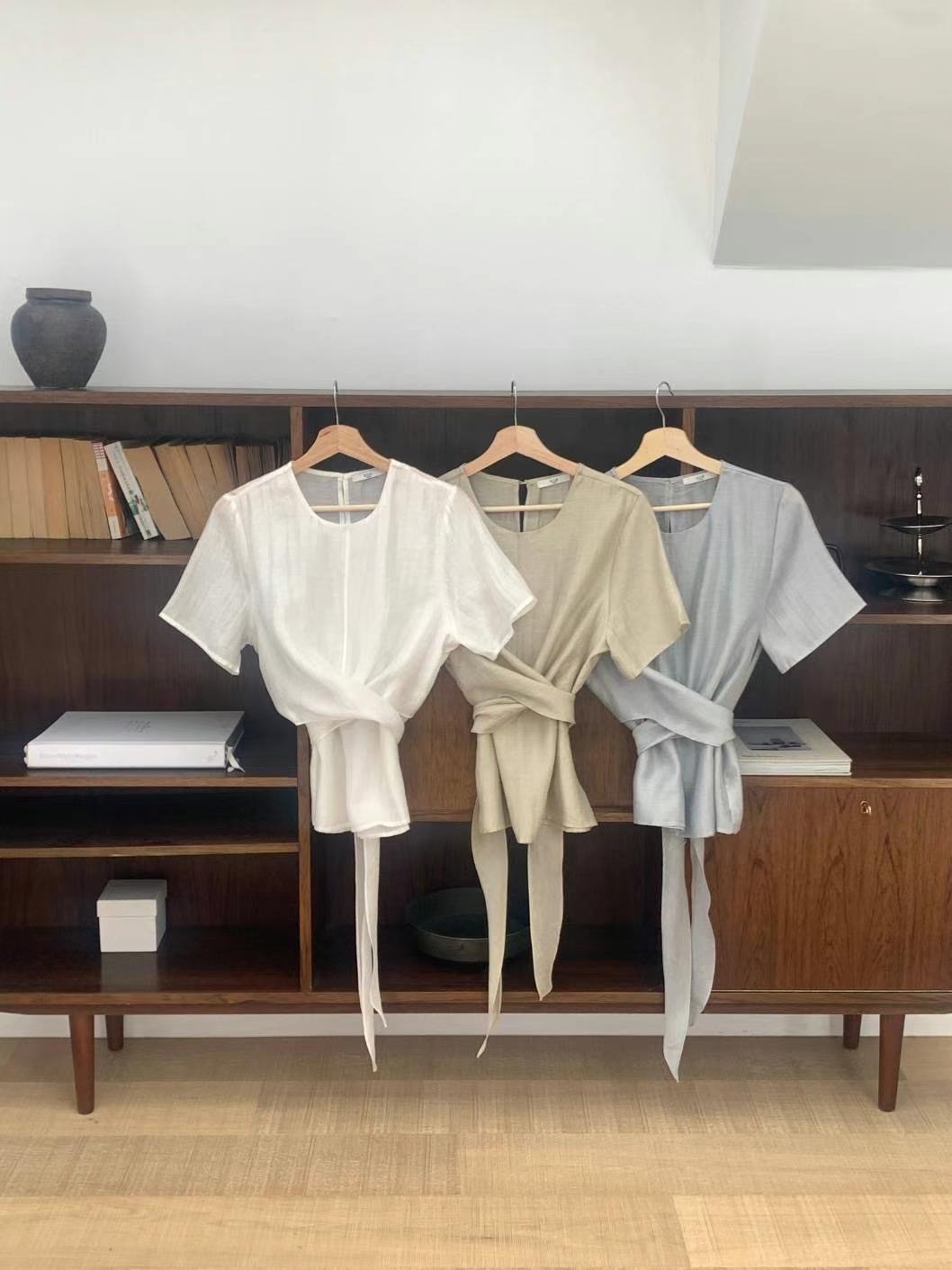 OUS.SEOUL韓國直郵㊣女士新款25春夏推薦職業熱賣襯衫蕾絲衫OUS.SEOUL襯衫/蕾絲衫圖色3左三色