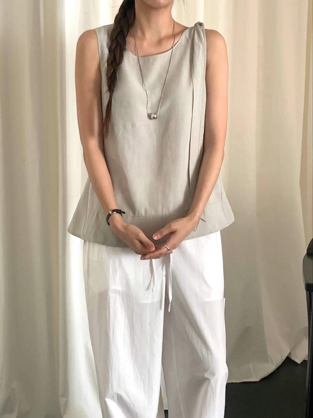 OUS.SEOUL韓國代購㊣女裝新款時尚熱賣人氣25春夏吊帶背心OUS.SEOUL吊帶/背心