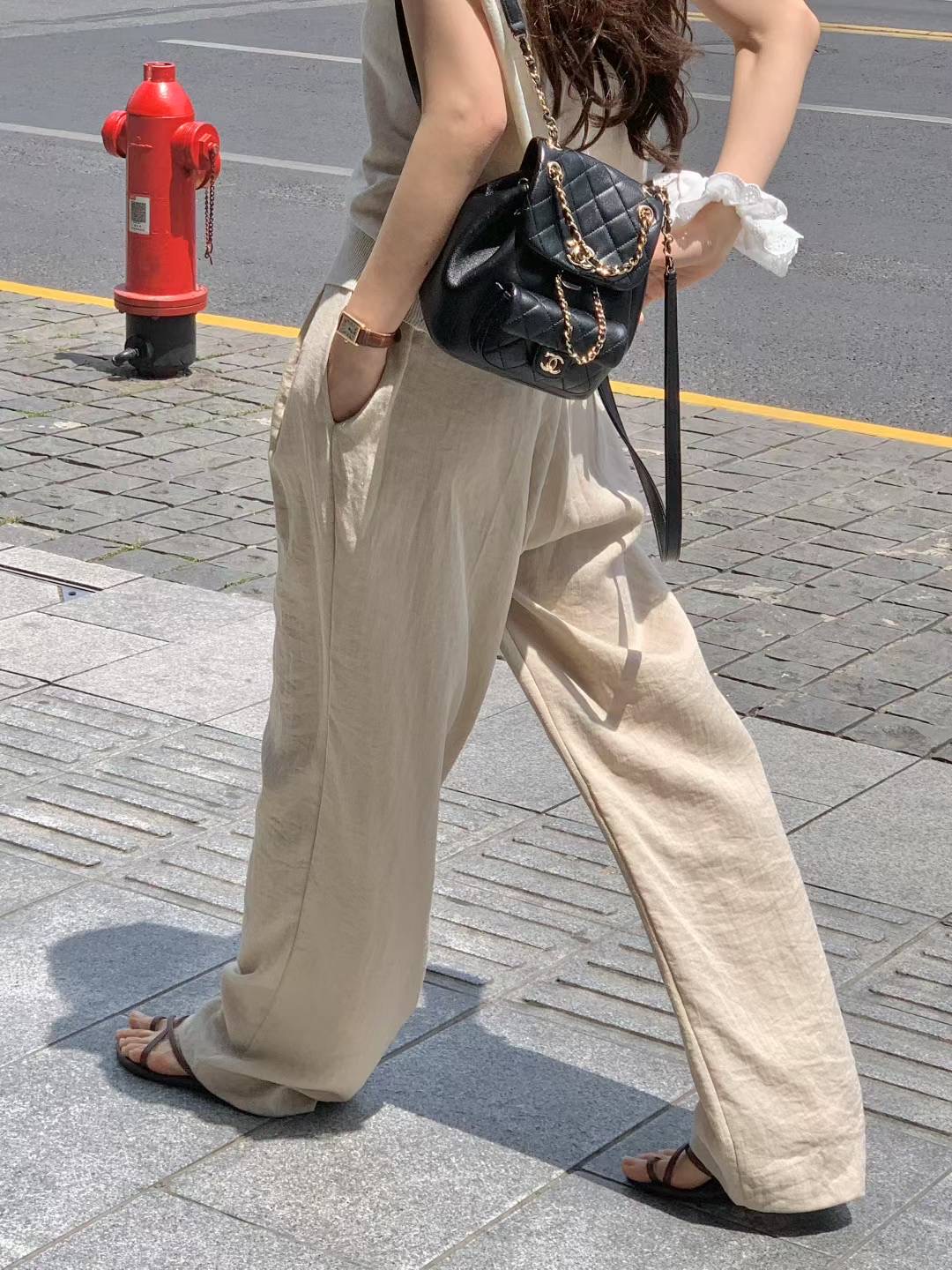 ALL OVER東大門㊣代購女士新款推薦職業休閑熱賣休閑褲亞麻ALL OVER休閑褲