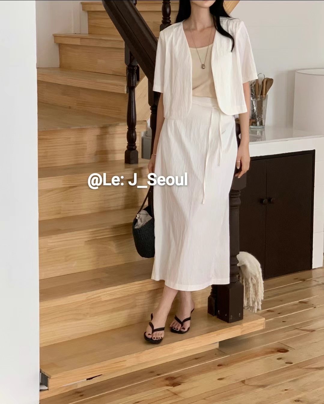 LEJ SEOUL東大門㊣直郵女士新品時尚推薦休閑人氣長裙含腰繩LEJ SEOUL長裙