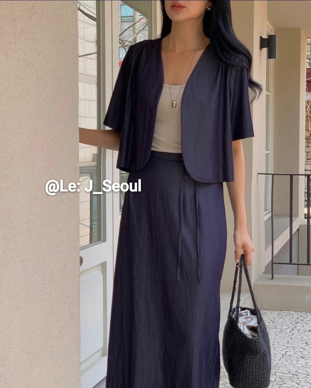 LEJ SEOUL東大門㊣直郵女士新品時尚推薦休閑人氣長裙含腰繩LEJ SEOUL長裙