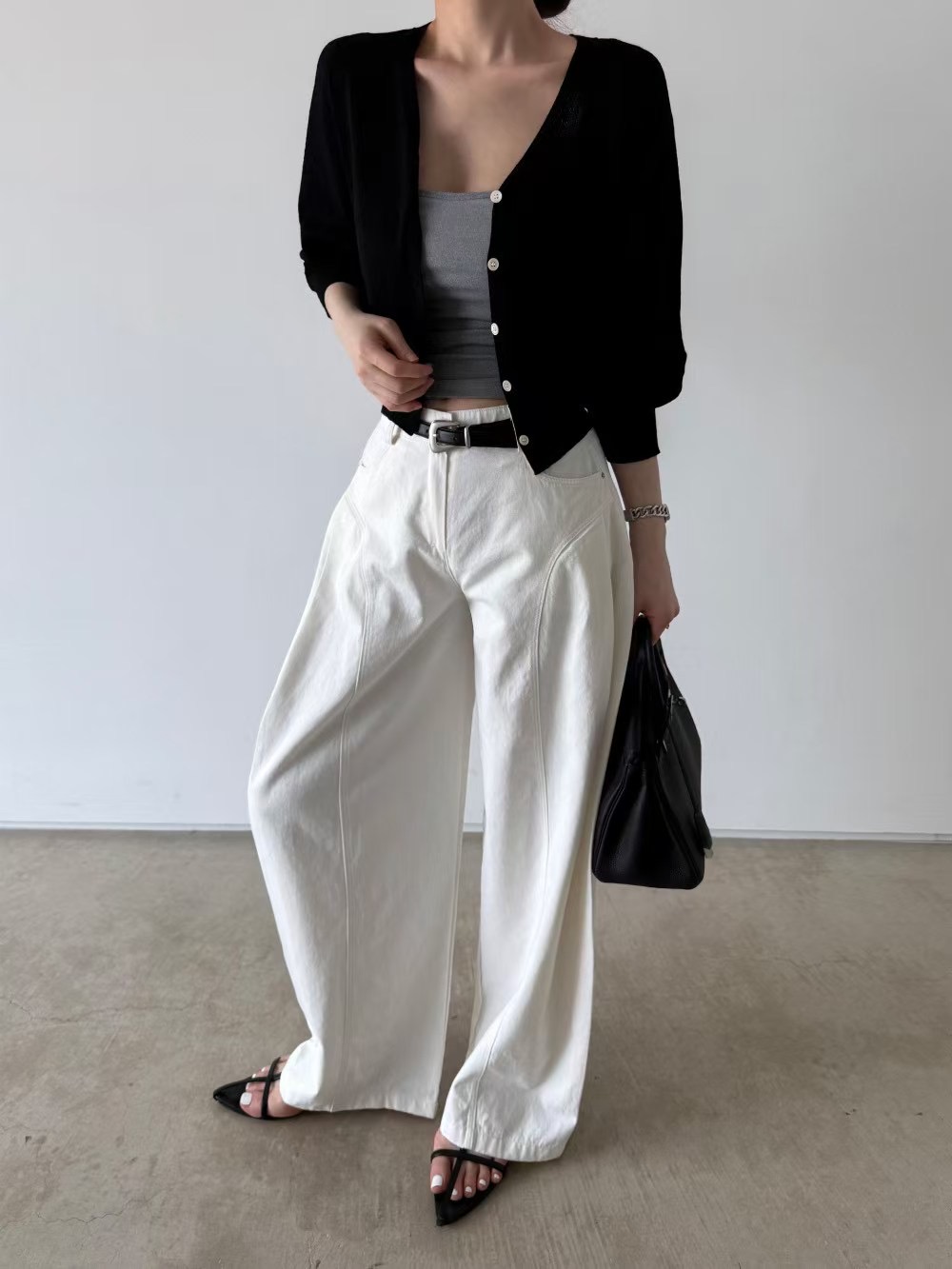 LEESA東大門㊣實拍女士新品時尚25春夏人氣職業休閑褲不含腰帶LEESA休閑褲