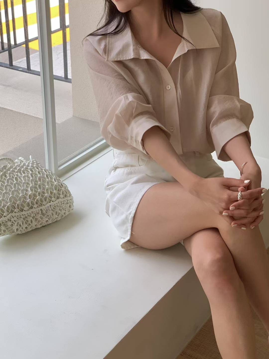 AT THIS MOMENT韓國代購㊣女裝新品時尚人氣推薦襯衫蕾絲衫AT THIS MOMENT襯衫/蕾絲衫