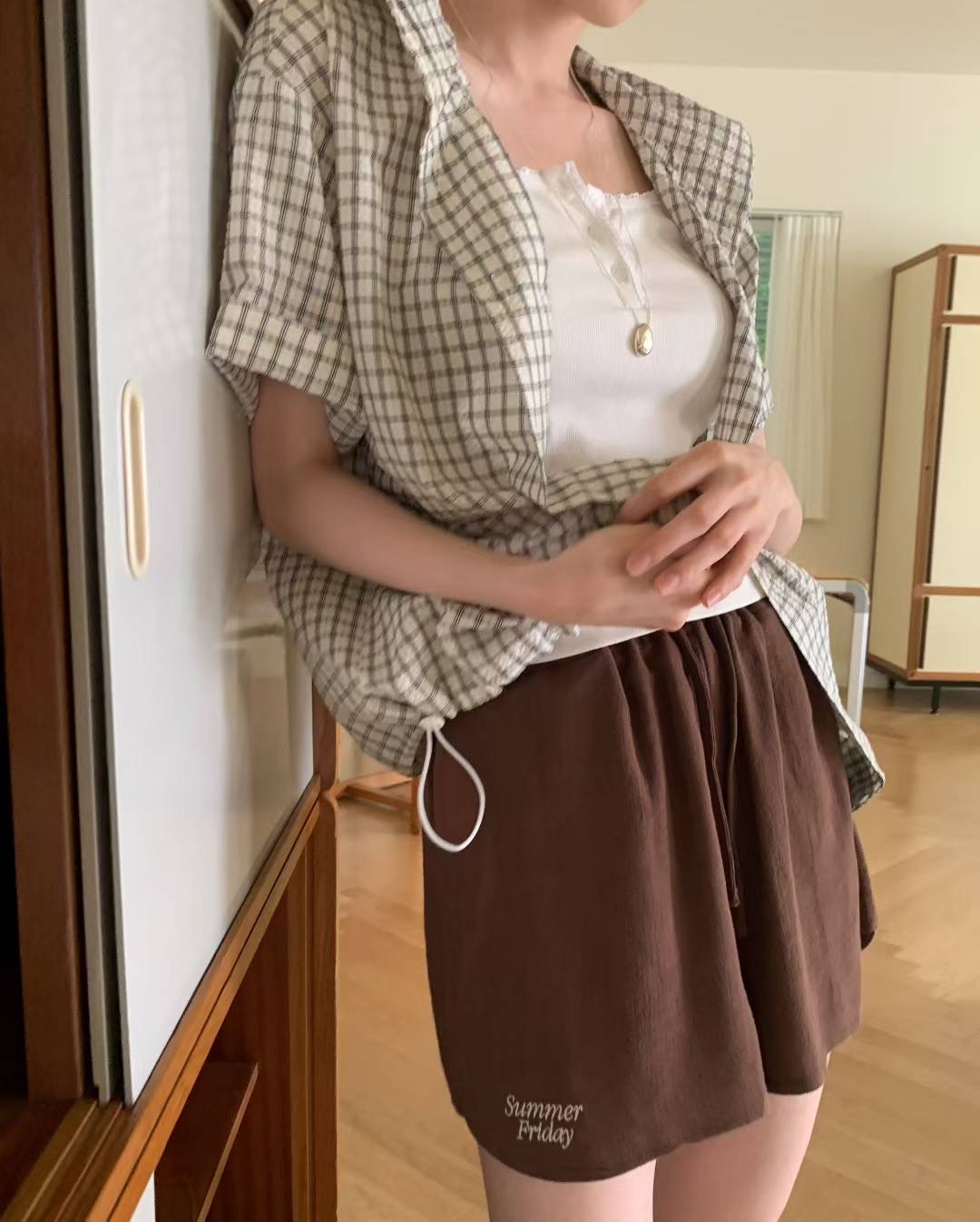 CALLMYNAME東大門㊣實拍女裝新品推薦時尚人氣職業25春夏短褲Call my name短褲圖色2