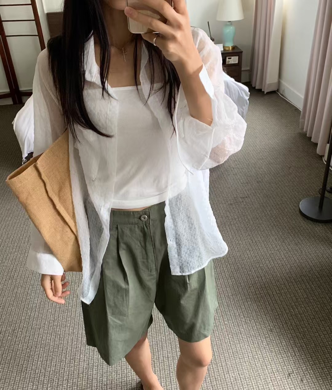 BIRTHDAY-OT東大門㊣代購女士新款時尚推薦襯衫蕾絲衫透明BIRTHDAY-OT襯衫/蕾絲衫圖色2