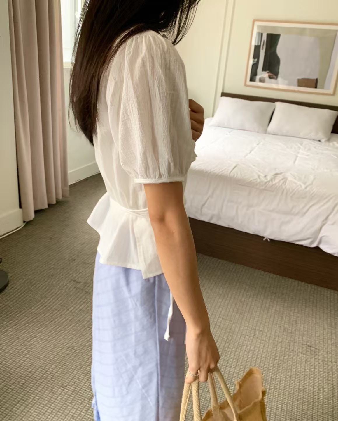 BIRTHDAY-OT東大門㊣實拍女裝新款時尚25春夏襯衫蕾絲衫荷葉邊BIRTHDAY-OT襯衫/蕾絲衫