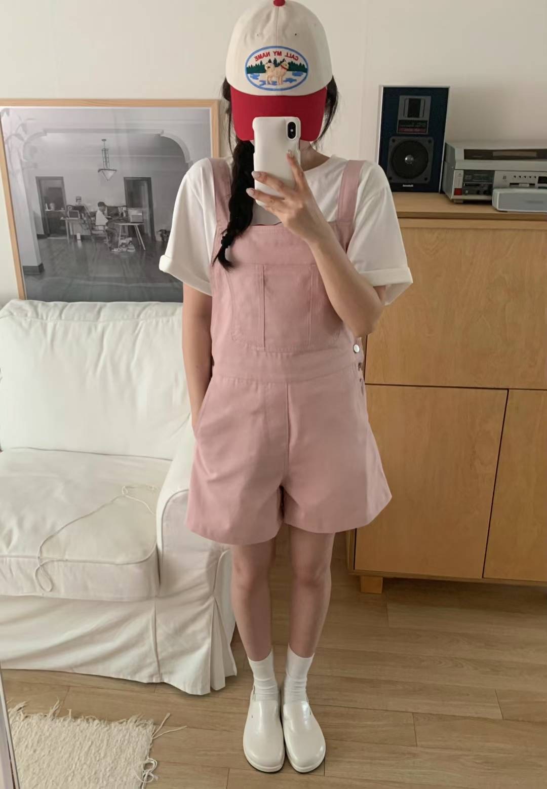 CALLMYNAME東大門㊣代購女士新款時尚休閑25春夏熱賣背帶褲Call my name背帶褲圖色2