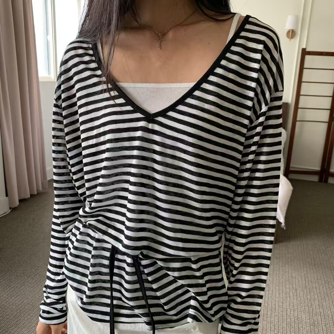 BIRTHDAY-OT韓國代購㊣女士新品25春夏休閑職業熱賣長袖T恤BIRTHDAY-OT長袖T恤