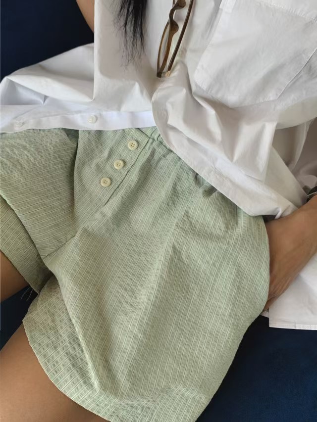 BIRTHDAY-OT東大門㊣實拍女裝新品熱賣人氣時尚25春夏短褲條紋BIRTHDAY-OT短褲