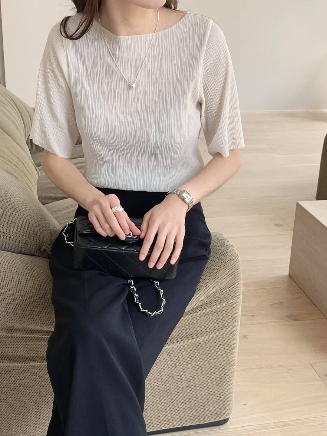 AT THIS MOMENT東大門㊣代購女裝新品25春夏時尚休閑職業T恤AT THIS MOMENTT恤