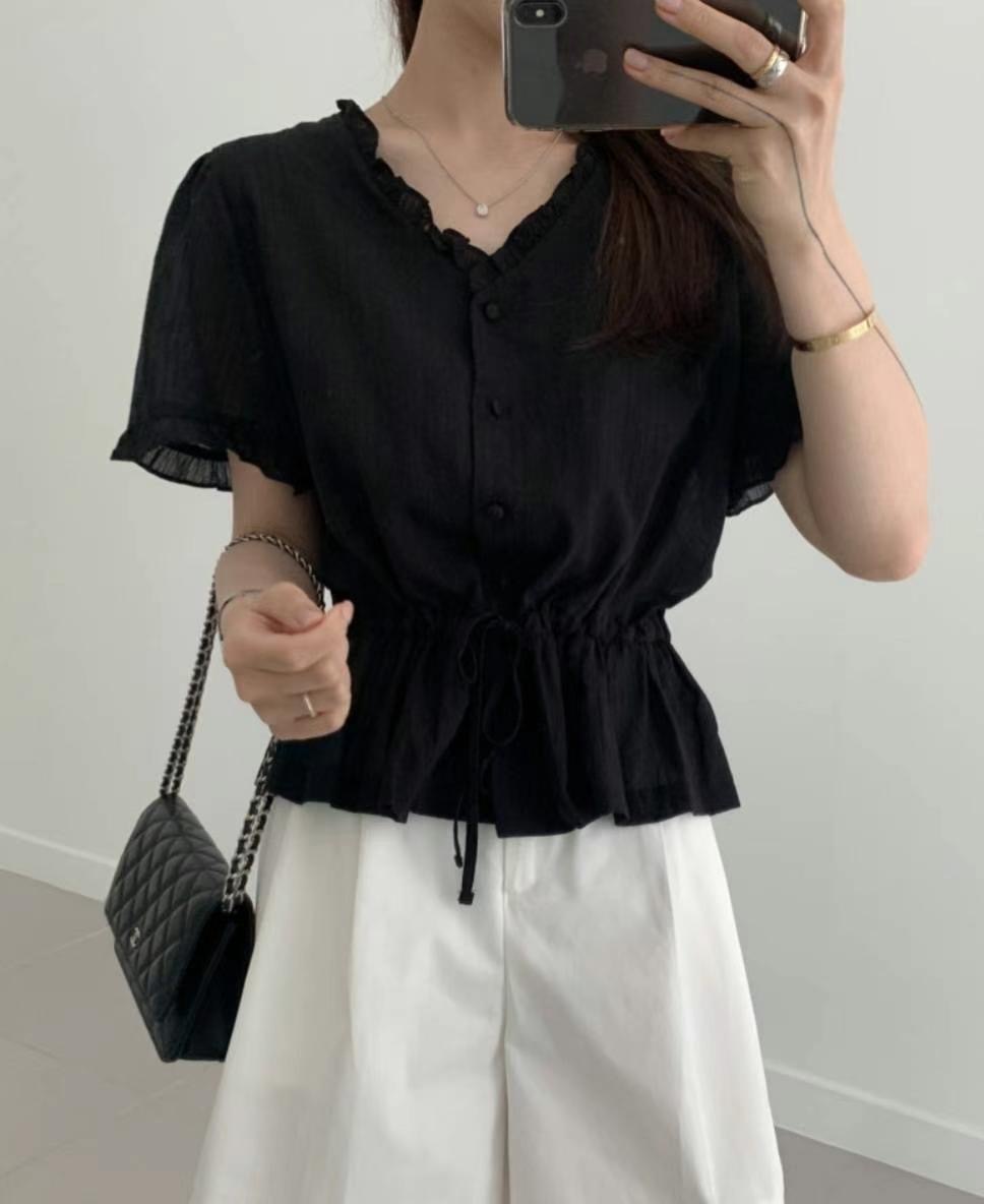 SECOND DRESS-세컨드레스-OT東大門㊣實拍女裝新品休閑襯衫蕾絲衫SECOND DRESS襯衫/蕾絲衫圖色2