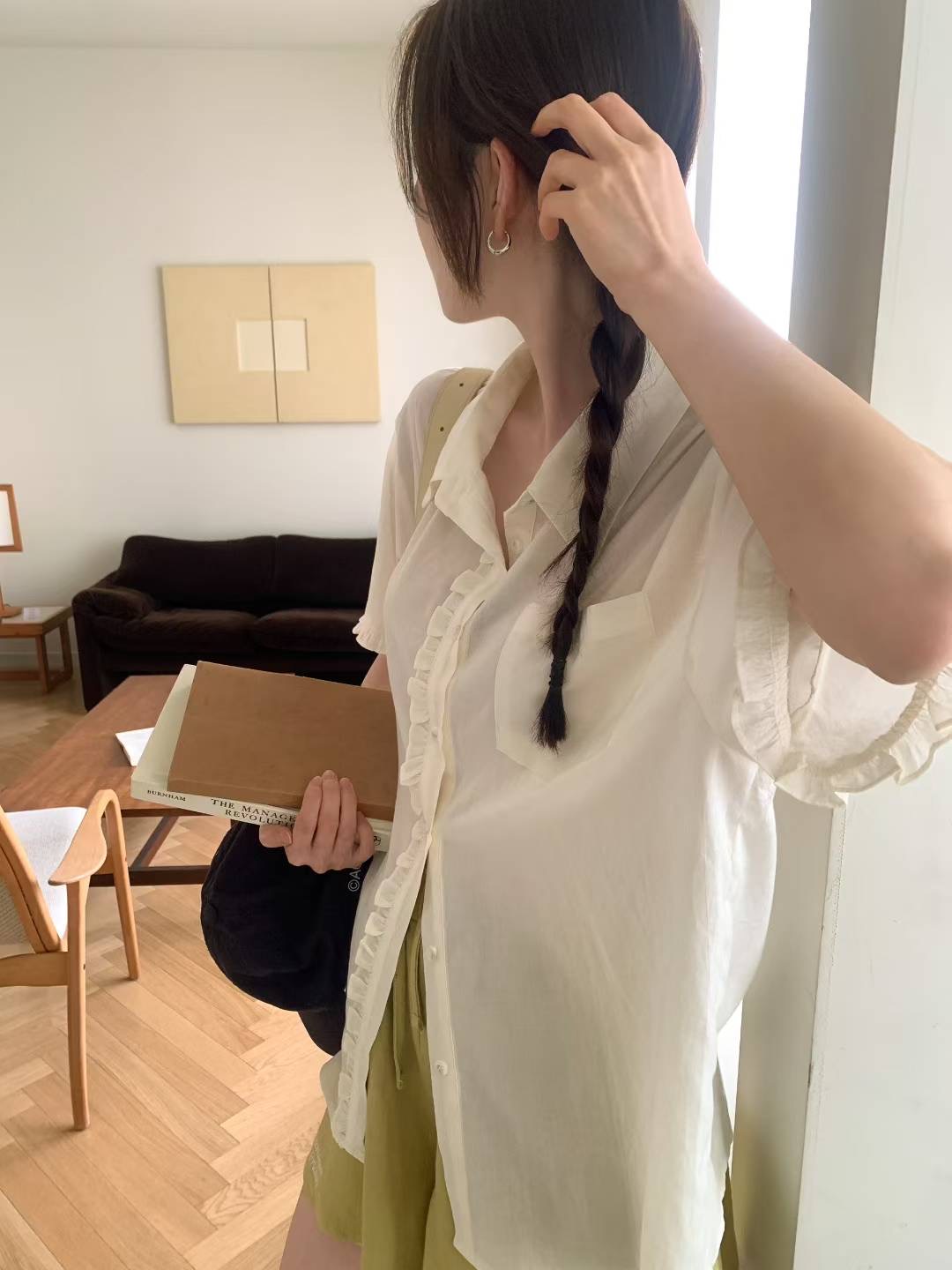 CALLMYNAME韓國代購㊣女裝新款休閑25春夏真品推薦襯衫蕾絲衫Call my name襯衫/蕾絲衫