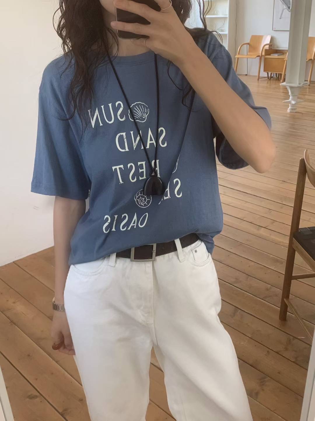 BEAGLE韓國代購㊣女裝新款25春夏推薦職業人氣真品T恤含腰包BEAGLET恤圖色2
