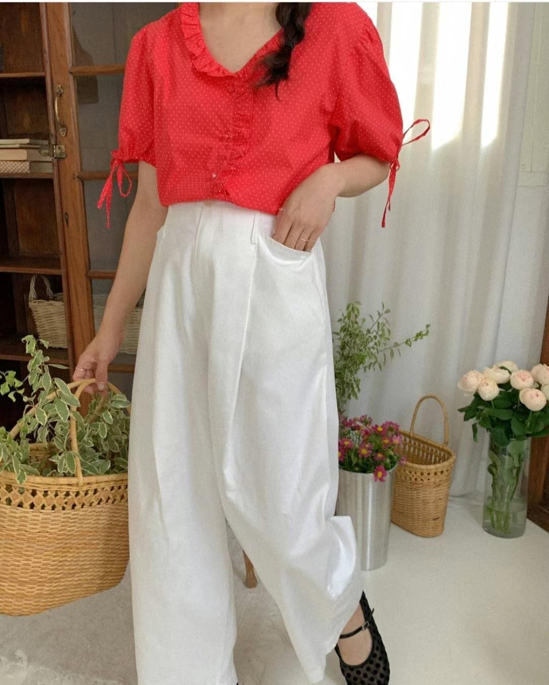 SECOND DRESS-세컨드레스-OT韓國直郵㊣女裝新品職業襯衫蕾絲衫SECOND DRESS襯衫/蕾絲衫
