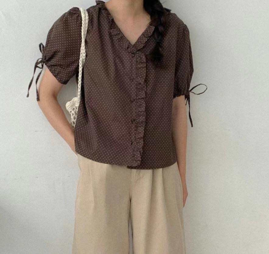 SECOND DRESS-세컨드레스-OT韓國直郵㊣女裝新品職業襯衫蕾絲衫SECOND DRESS襯衫/蕾絲衫圖色2