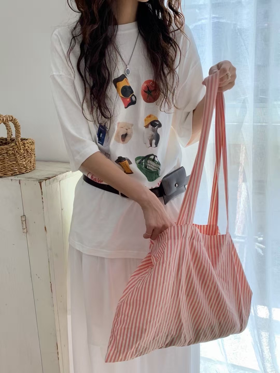 BEAGLE東大門㊣實拍女裝新款熱賣25春夏人氣真品時尚T恤含腰包BEAGLET恤