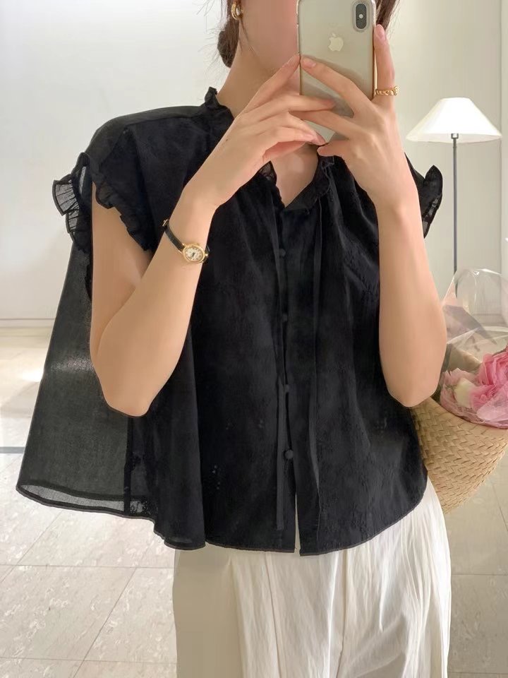 SECOND DRESS-세컨드레스-OT韓國直郵㊣女裝新品推薦襯衫蕾絲衫SECOND DRESS襯衫/蕾絲衫