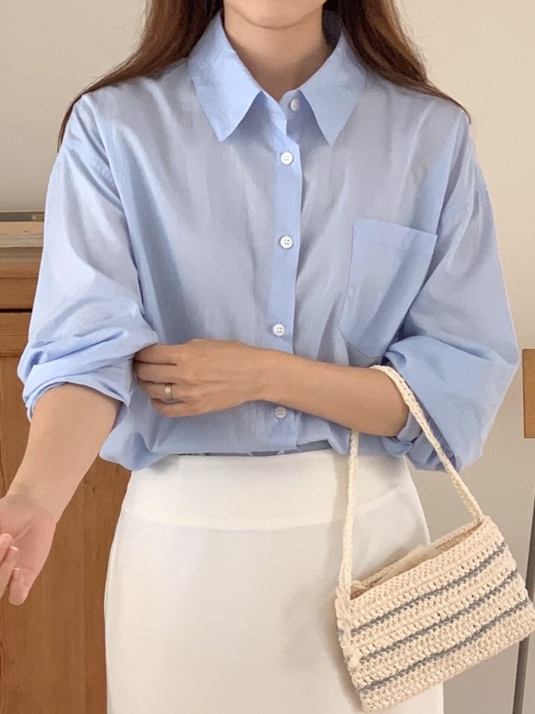 TAG東大門㊣代購女士新品職業真品時尚25春夏人氣襯衫蕾絲衫TAG襯衫/蕾絲衫圖色3