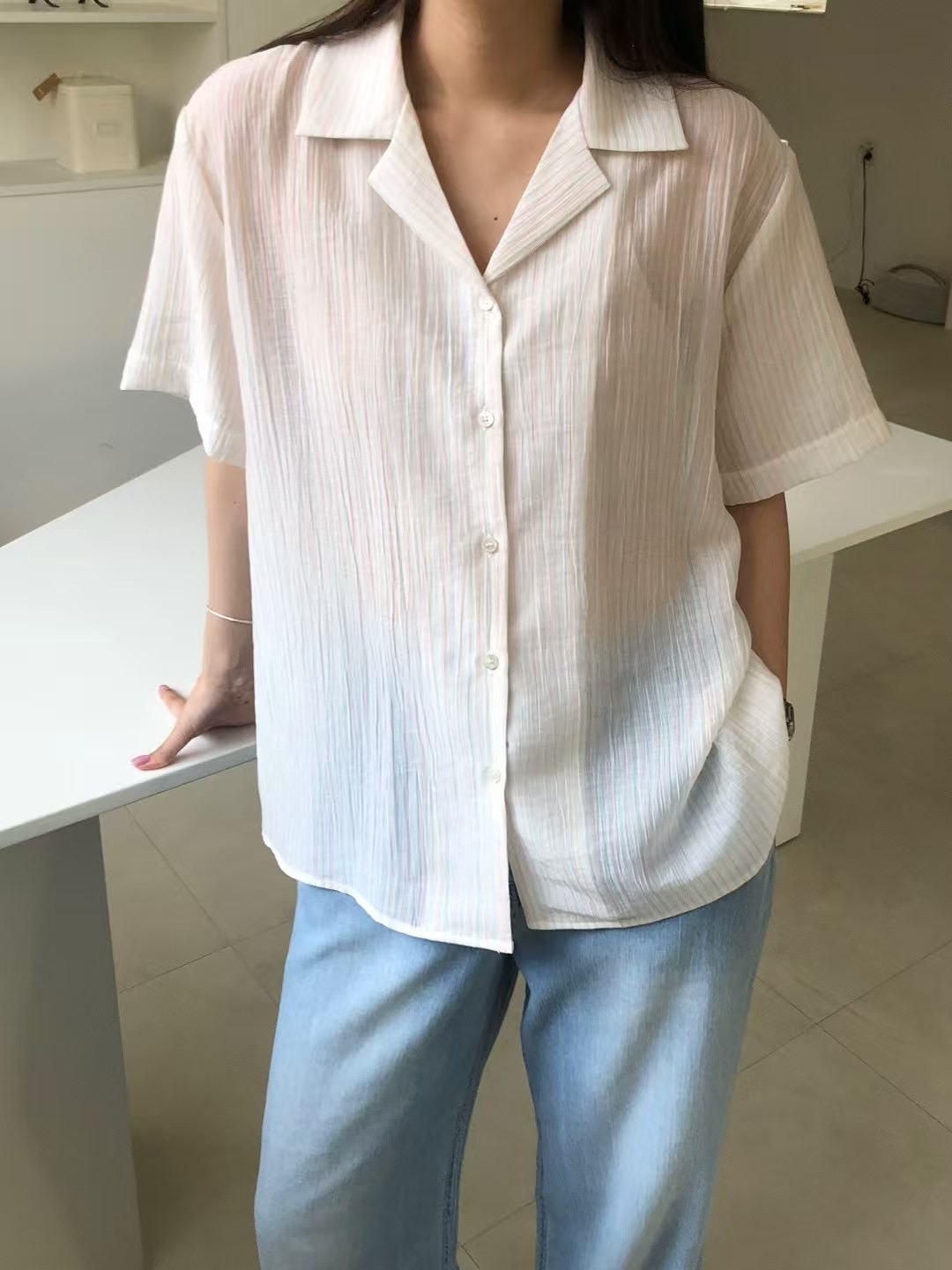 CLOSER東大門㊣實拍女士新品真品時尚人氣推薦25春夏襯衫蕾絲衫CLOSER襯衫/蕾絲衫圖色2
