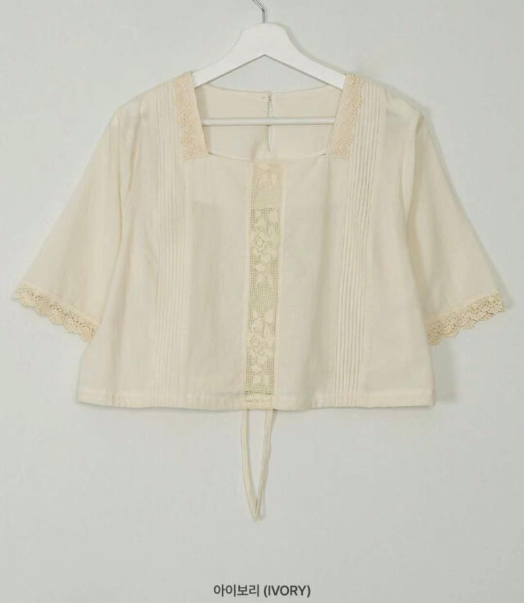 ANDYWARHOL韓國代購㊣女士新品真品職業25春夏襯衫蕾絲衫復古ANDYWARHOL襯衫/蕾絲衫