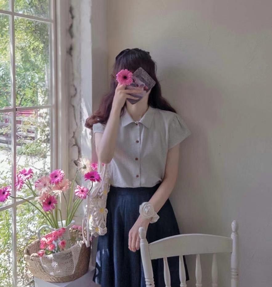 SECOND DRESS-세컨드레스-OT韓國直郵㊣女裝新品人氣襯衫蕾絲衫SECOND DRESS襯衫/蕾絲衫
