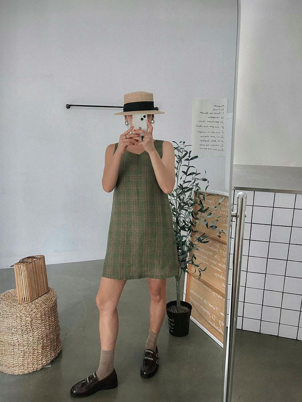 ANDYWARHOL韓國直郵㊣女裝新品25春夏熱賣人氣職業連衣裙亞麻ANDYWARHOL連衣裙
