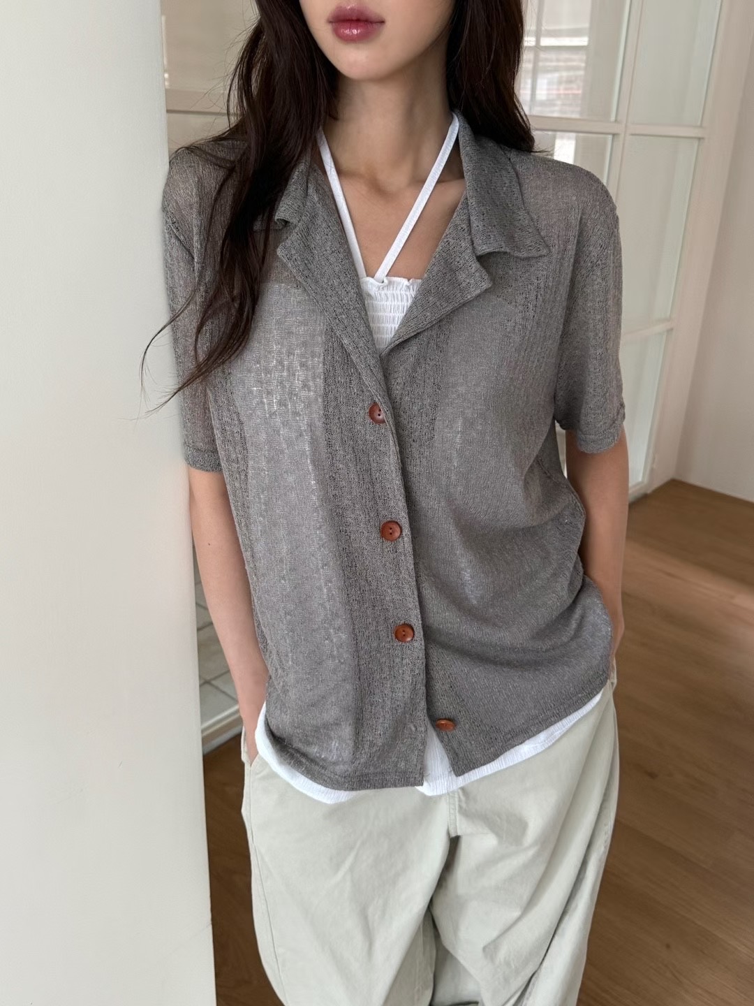 MANNISH韓國代購㊣女士新品職業休閑時尚推薦25春夏襯衫蕾絲衫LOVINE襯衫/蕾絲衫圖色2