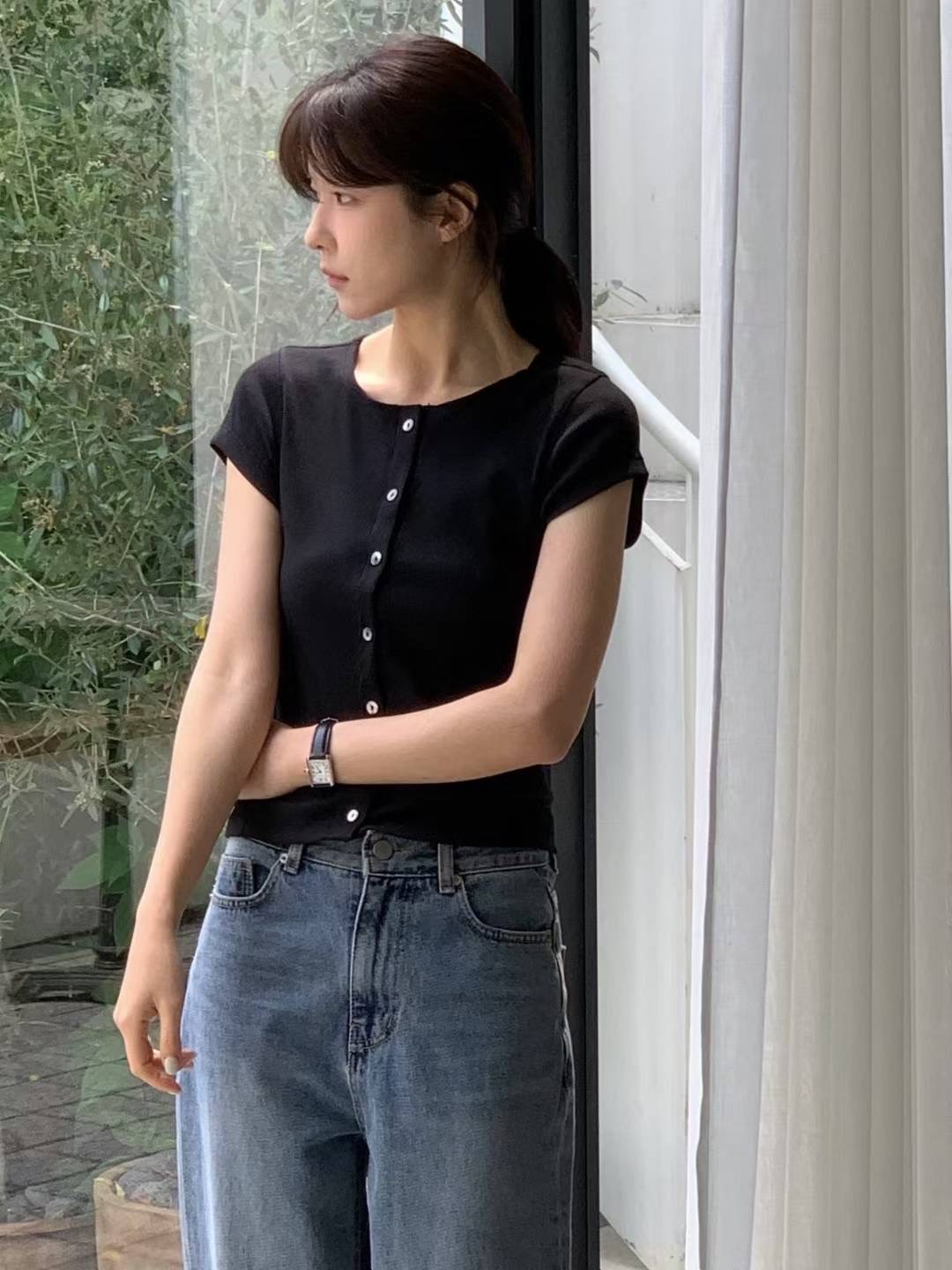 BERN東大門㊣直郵女士新款人氣推薦時尚休閑25春夏職業針織衫BERN針織衫圖色2