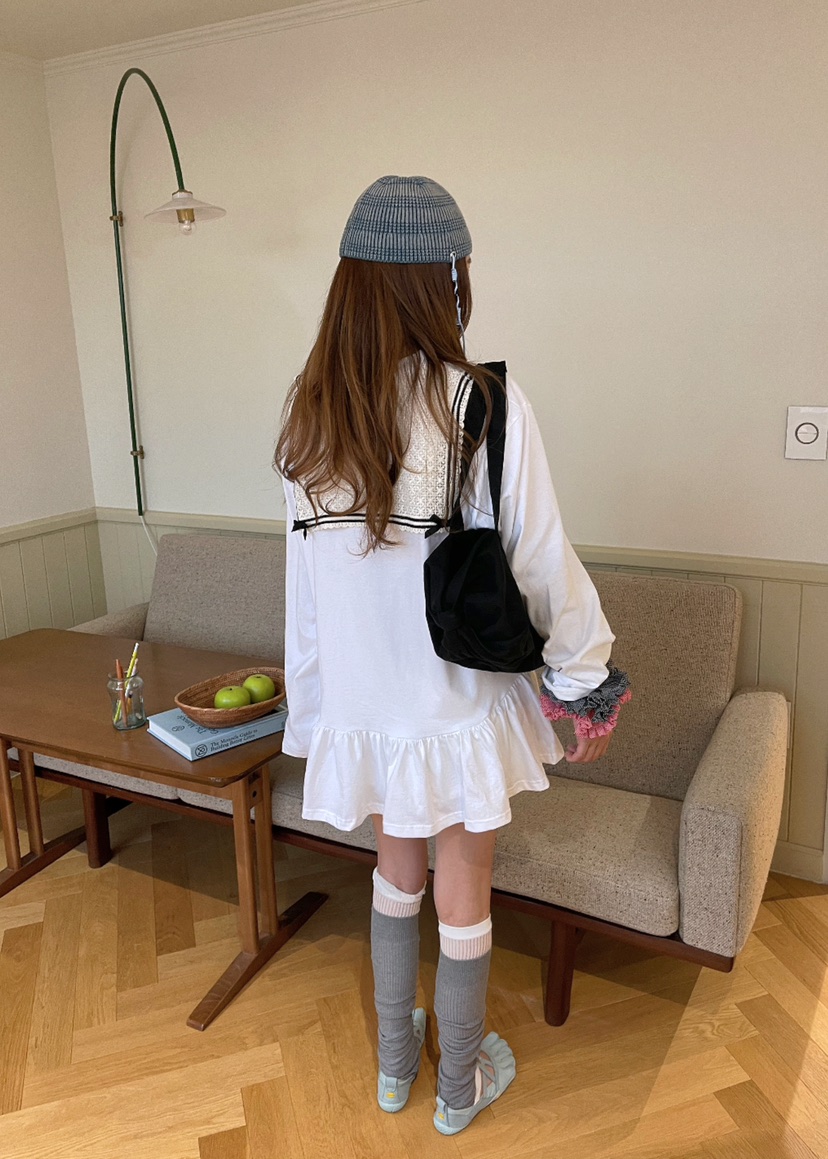 BOUTIQUE-L東大門㊣實拍女裝新款職業人氣推薦長袖T恤披肩BOUTIQUE-L長袖T恤