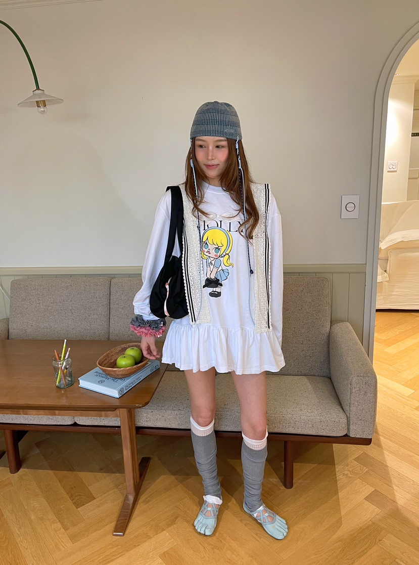 BOUTIQUE-L東大門㊣實拍女裝新款職業人氣推薦長袖T恤披肩BOUTIQUE-L長袖T恤圖色1