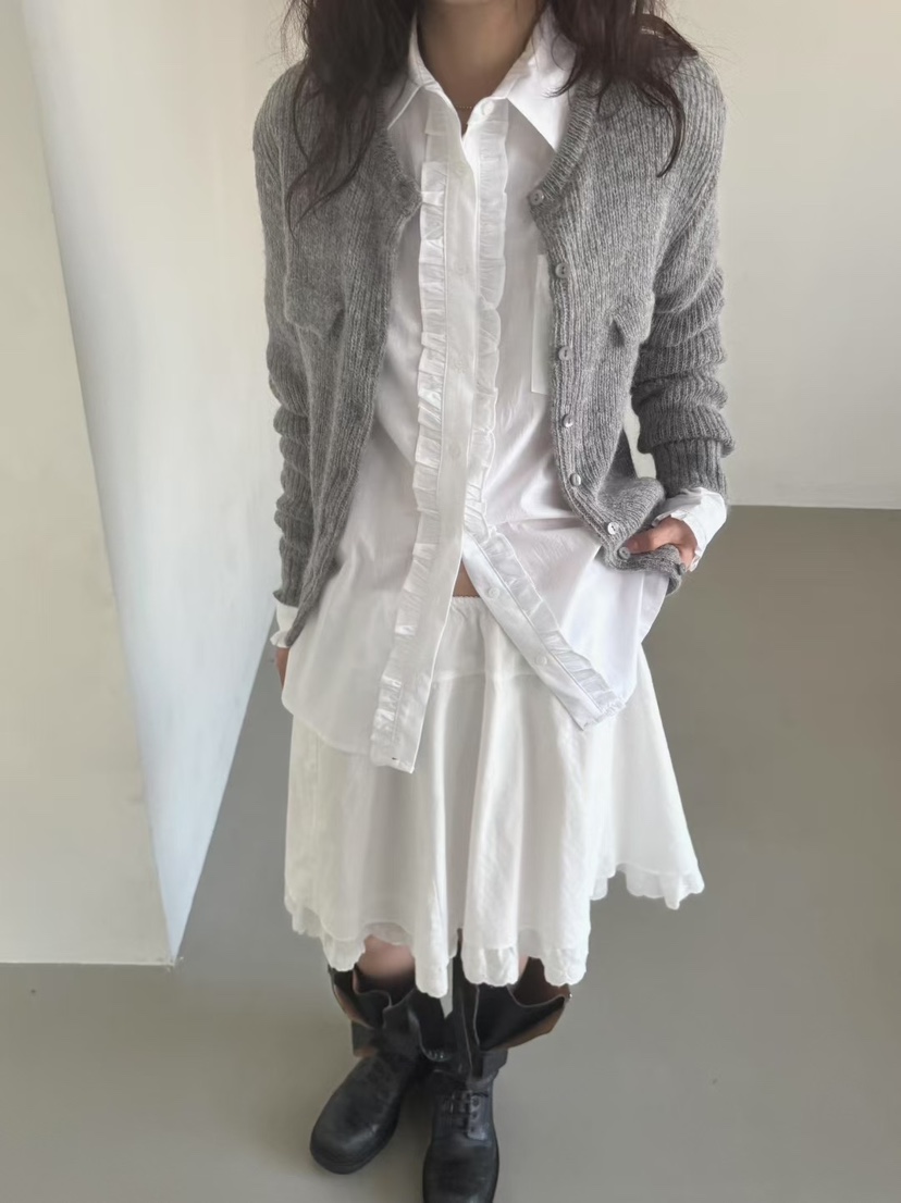 MINIMUZE韓國代購㊣女裝新品真品推薦25春夏休閑襯衫蕾絲衫MINIMUZE襯衫/蕾絲衫
