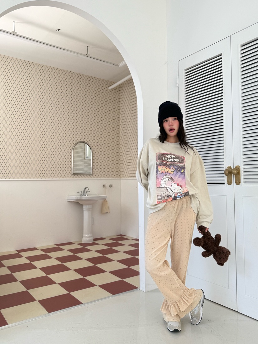 MAISONDEGLORY東大門㊣直郵女士新款推薦休閑時尚休閑褲荷葉邊MAISON DE GLORY休閑褲