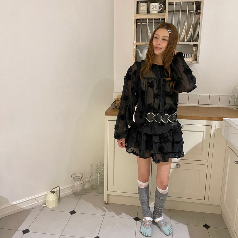 BOUTIQUE-L東大門㊣實拍女士新款時尚25春夏休閑襯衫蕾絲衫BOUTIQUE-L襯衫/蕾絲衫