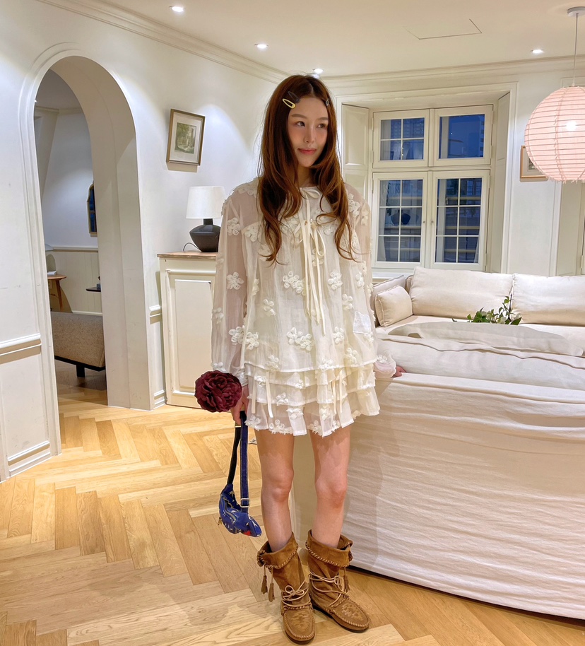 BOUTIQUE-L東大門㊣實拍女士新款時尚25春夏休閑襯衫蕾絲衫BOUTIQUE-L襯衫/蕾絲衫