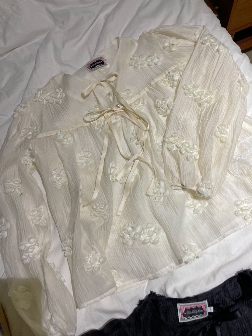 BOUTIQUE-L東大門㊣實拍女士新款時尚25春夏休閑襯衫蕾絲衫BOUTIQUE-L襯衫/蕾絲衫圖色1