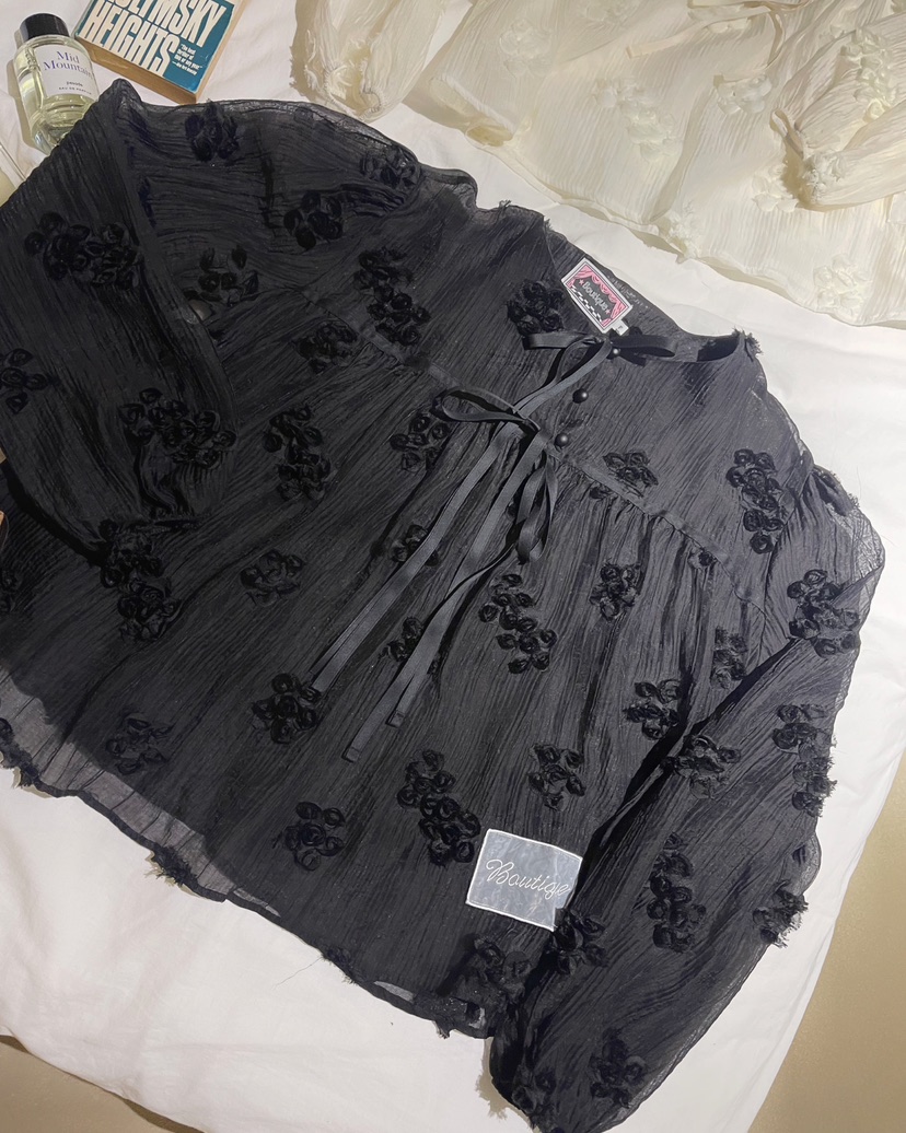 BOUTIQUE-L東大門㊣實拍女士新款時尚25春夏休閑襯衫蕾絲衫BOUTIQUE-L襯衫/蕾絲衫圖色2
