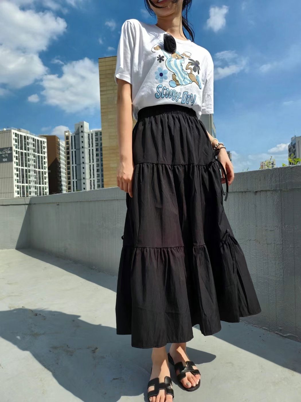 LAYERING東大門㊣代購女裝新款休閑真品人氣時尚25春夏長裙LAYERING長裙圖色2