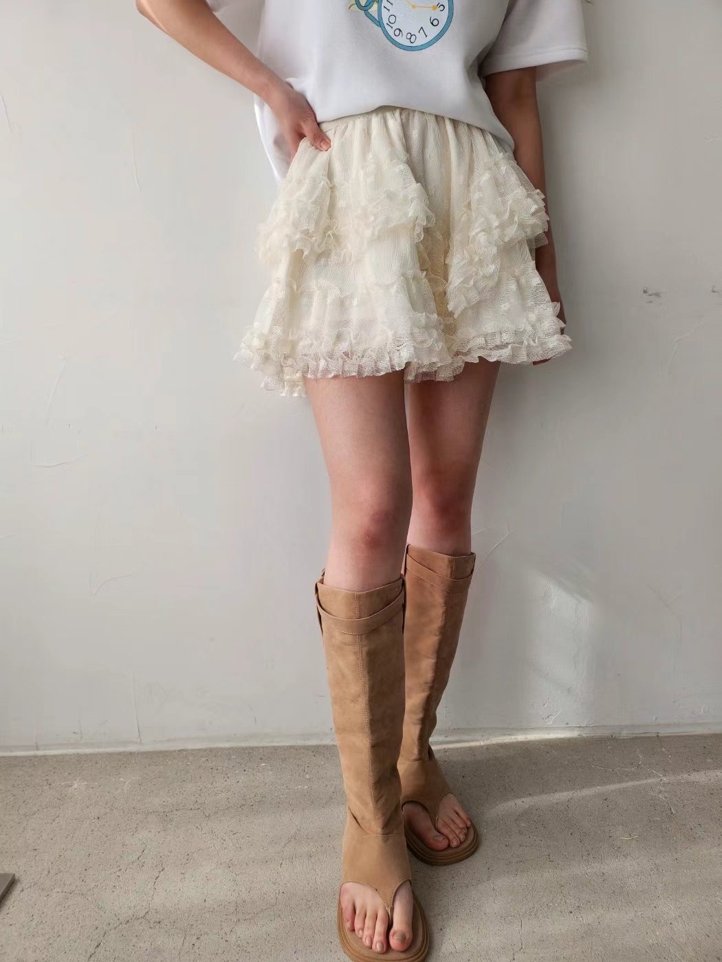 LAYERING韓國代購㊣女士新品休閑熱賣時尚推薦人氣短裙可愛的LAYERING短裙圖色2