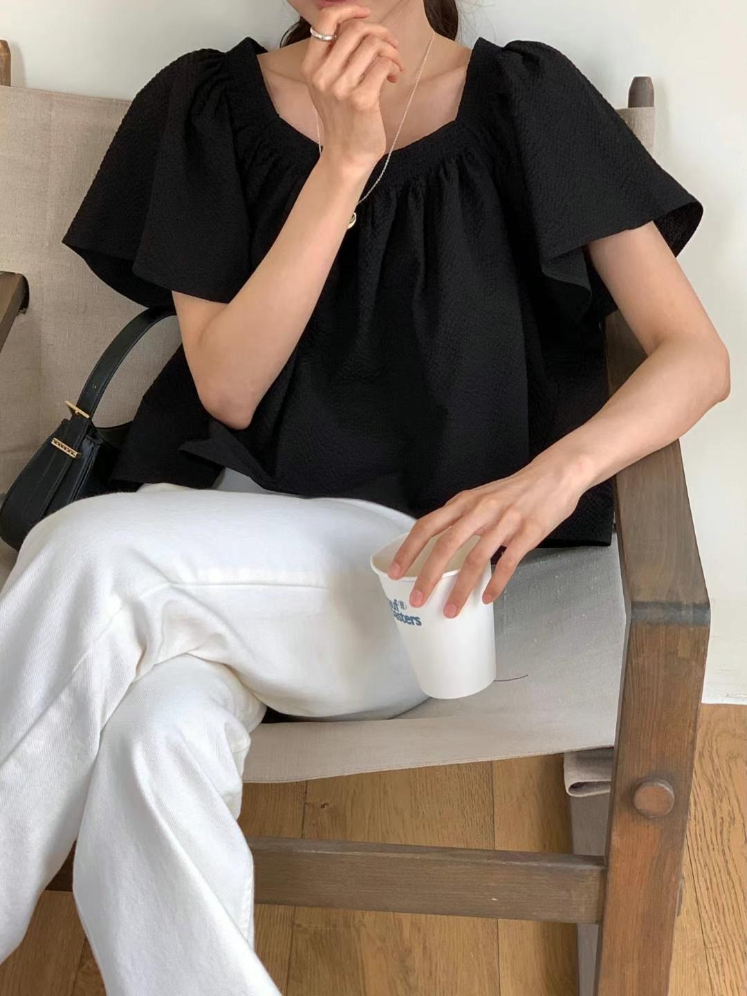 INOUF韓國直郵㊣女裝新款熱賣人氣職業時尚真品25春夏襯衫蕾絲衫INOUF/FLUTTER襯衫/蕾絲衫