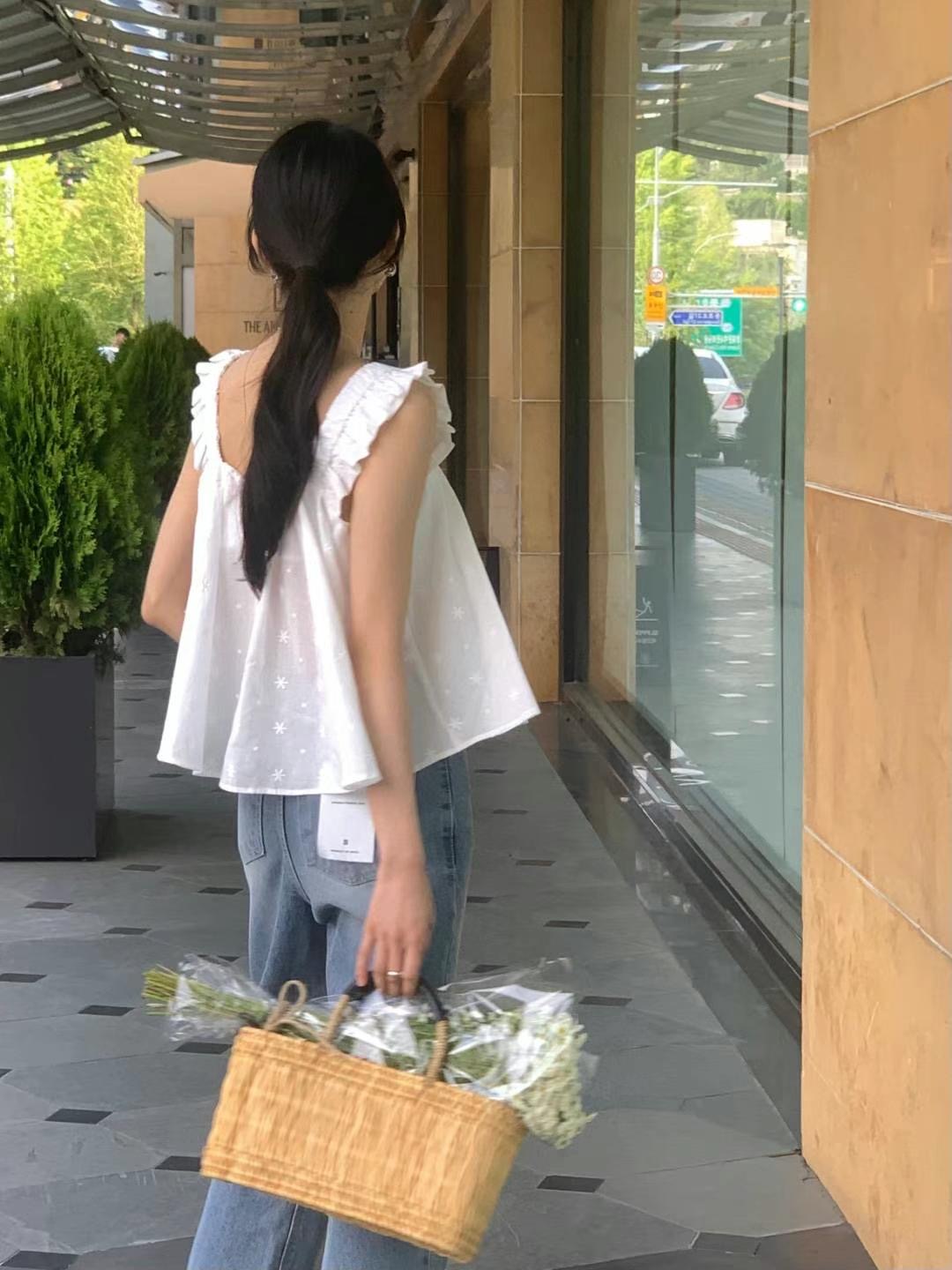 INOUF韓國代購㊣女士新品休閑25春夏推薦時尚真品職業吊帶背心INOUF/FLUTTER吊帶/背心