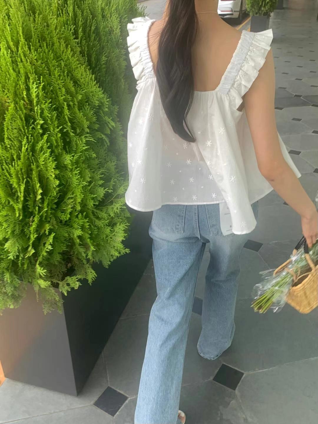 INOUF韓國代購㊣女士新品休閑25春夏推薦時尚真品職業吊帶背心INOUF/FLUTTER吊帶/背心