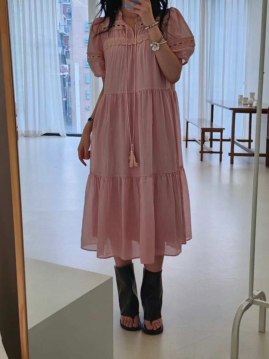 LAYERING東大門㊣直郵女士新品職業推薦25春夏時尚休閑連衣裙LAYERING連衣裙圖色2